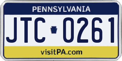PA license plate JTC0261