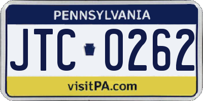 PA license plate JTC0262