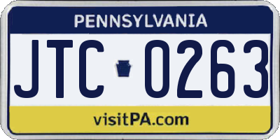 PA license plate JTC0263