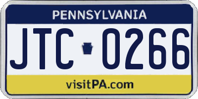 PA license plate JTC0266