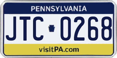 PA license plate JTC0268