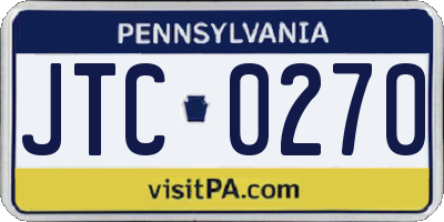 PA license plate JTC0270