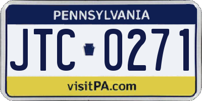 PA license plate JTC0271