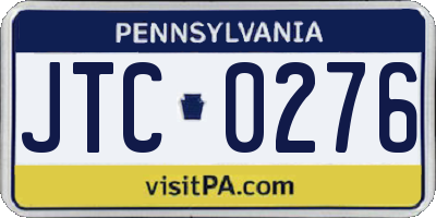 PA license plate JTC0276