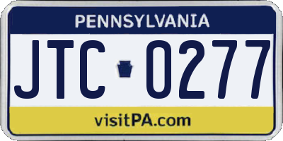 PA license plate JTC0277