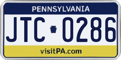 PA license plate JTC0286