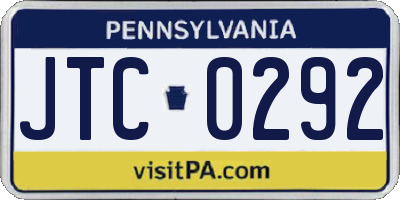 PA license plate JTC0292