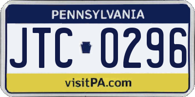 PA license plate JTC0296