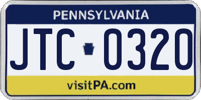 PA license plate JTC0320