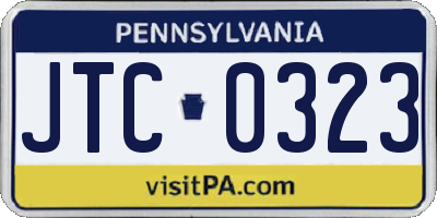 PA license plate JTC0323