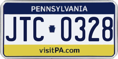 PA license plate JTC0328