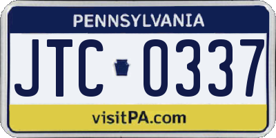 PA license plate JTC0337