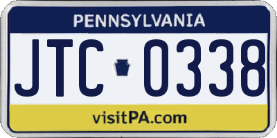PA license plate JTC0338