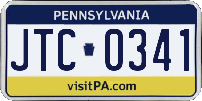 PA license plate JTC0341