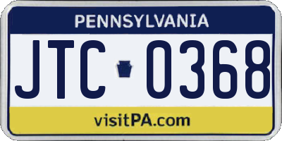 PA license plate JTC0368