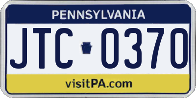 PA license plate JTC0370