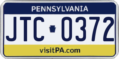 PA license plate JTC0372