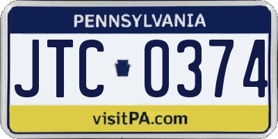 PA license plate JTC0374