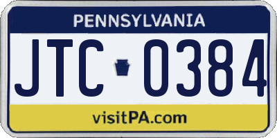 PA license plate JTC0384