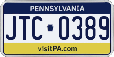 PA license plate JTC0389