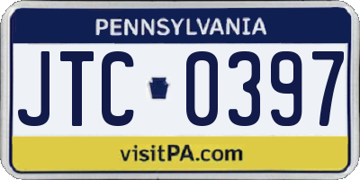 PA license plate JTC0397