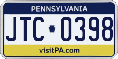 PA license plate JTC0398