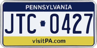 PA license plate JTC0427