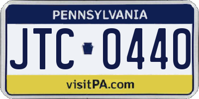 PA license plate JTC0440