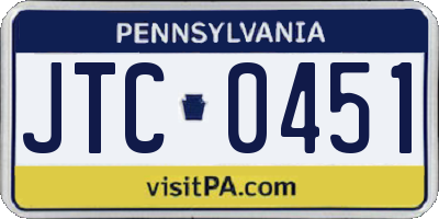 PA license plate JTC0451
