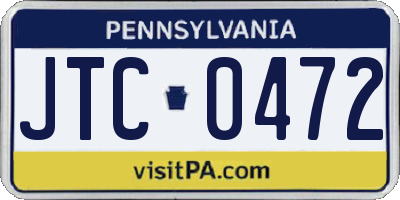 PA license plate JTC0472