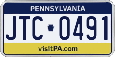 PA license plate JTC0491