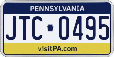 PA license plate JTC0495