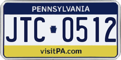 PA license plate JTC0512