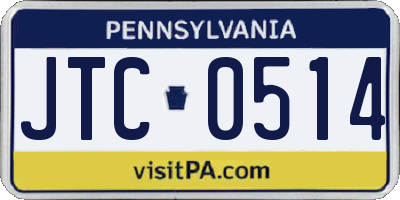 PA license plate JTC0514