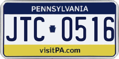 PA license plate JTC0516