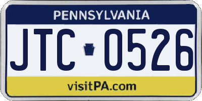 PA license plate JTC0526