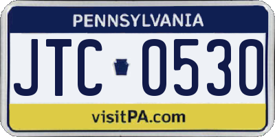 PA license plate JTC0530
