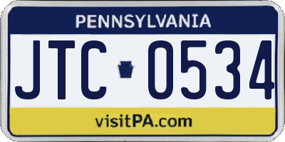 PA license plate JTC0534