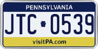PA license plate JTC0539