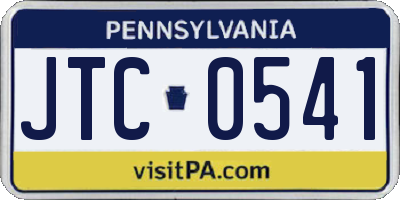 PA license plate JTC0541