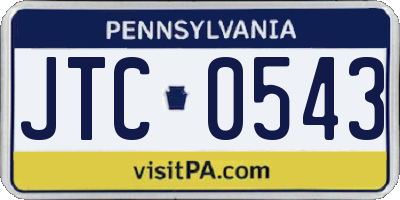 PA license plate JTC0543