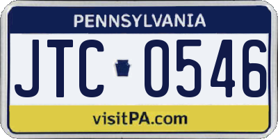 PA license plate JTC0546