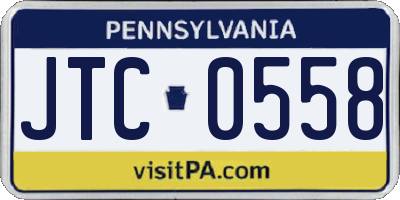 PA license plate JTC0558