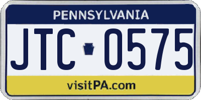 PA license plate JTC0575