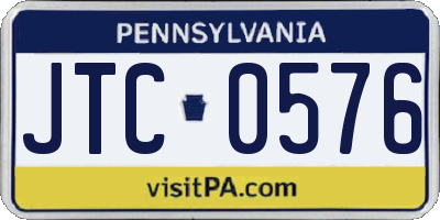 PA license plate JTC0576