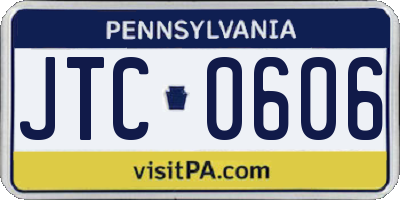 PA license plate JTC0606