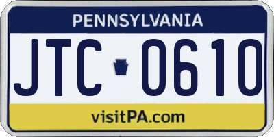 PA license plate JTC0610