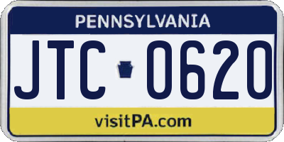 PA license plate JTC0620