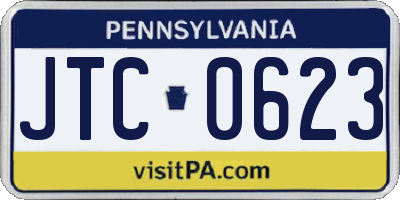 PA license plate JTC0623