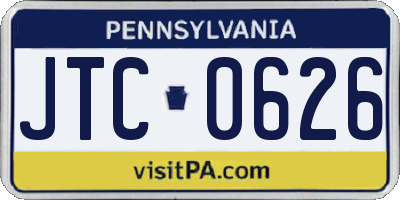 PA license plate JTC0626